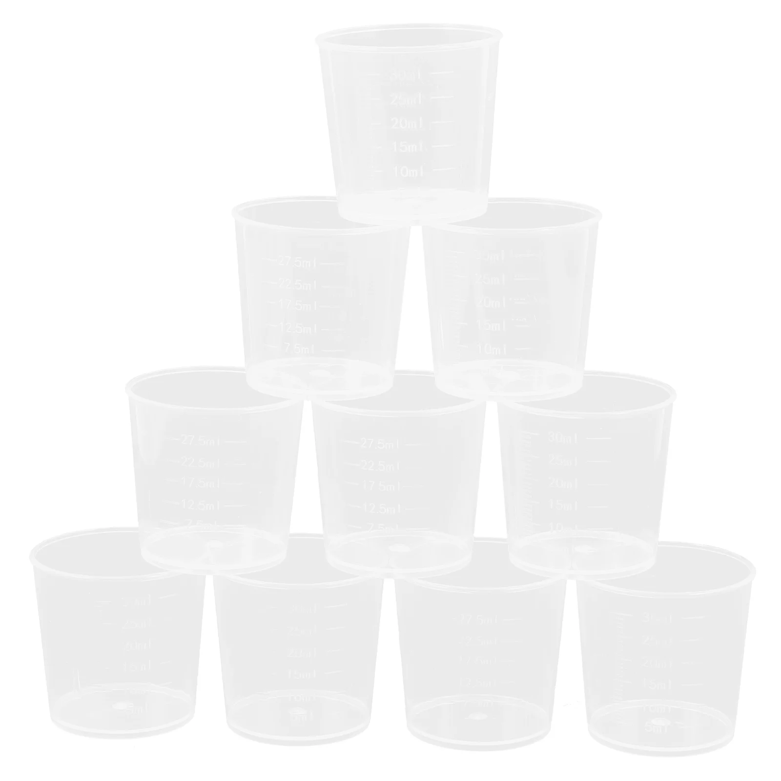 

100pcs 30ml Plastic Graduated Cups Measuring Scale Cups Transparent Liquid Container for Mixing Paint Stain Epoxy Resin