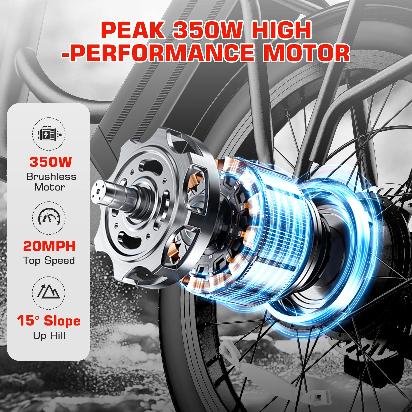 سكوتر كهربائي ذروة 500 وات/800 وات مع مقعد، دراجة كهربائية بإطارات سميكة مقاس 20 بوصة مع بطارية قابلة للإزالة 48 فولت، حتى 30 ميلًا و20 ميجا في الساعة، للبالغين