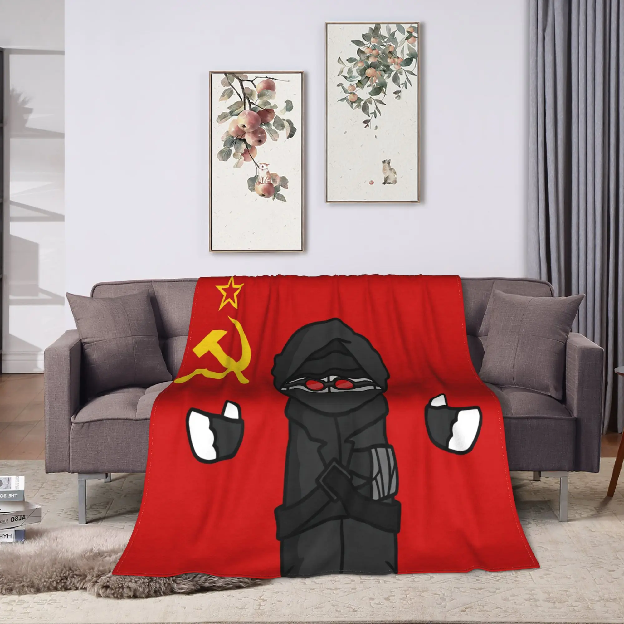Super Soft Blanket Camping MADNESS COMBAT Throw Blanket  Flannel Bedspread For Couch Chair Novelty Sofa Bed Cover