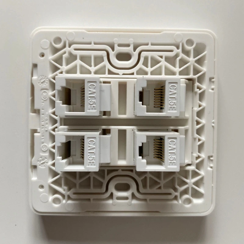 86x86mm Female To Female CAT6 Gigabit 1/24 Ports Network Wall Plug RJ45 CAT6 CAT5E LAN Faceplate Internet Straight Plug Outlet