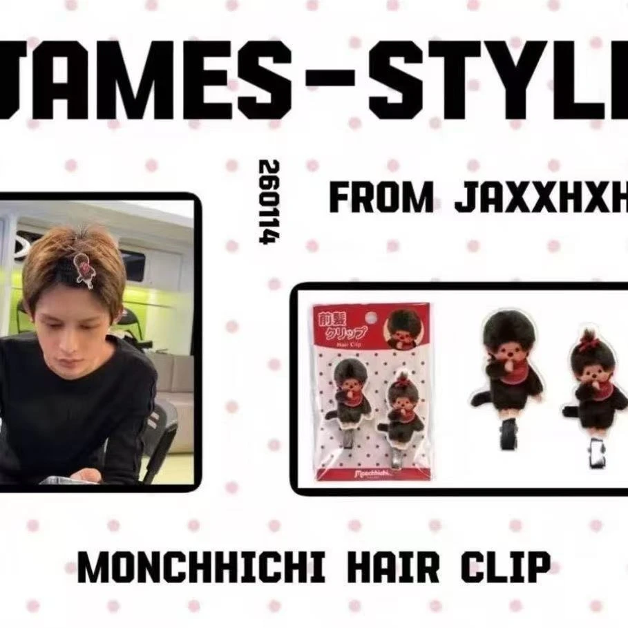 Kawaii Monchhichi Acrylic Hair Clips 4Pcs Cute Cartoon Monkey Hair Pins Sweet Hair Accessories for Women Girls