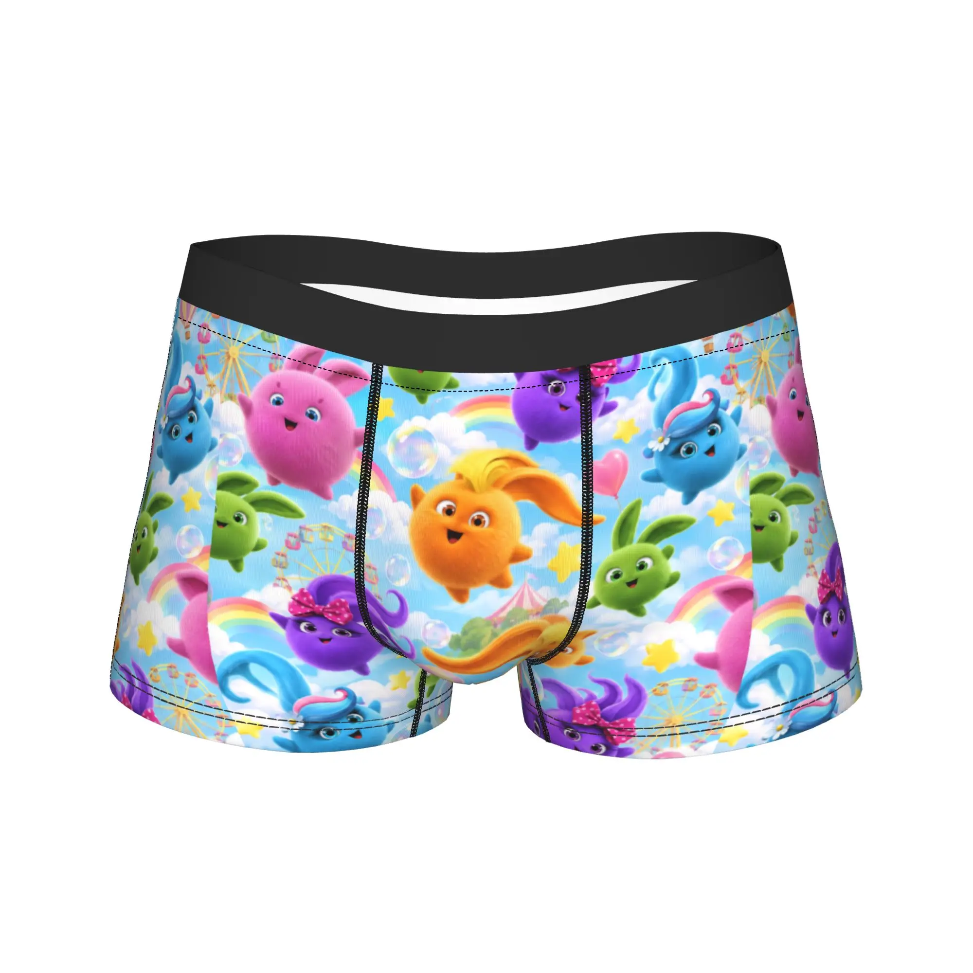 Sunny Bunnies Rainbow Balls Underwear  Male Shorts Briefs Comfortable Trunk High Quality Printed Oversize Underpants