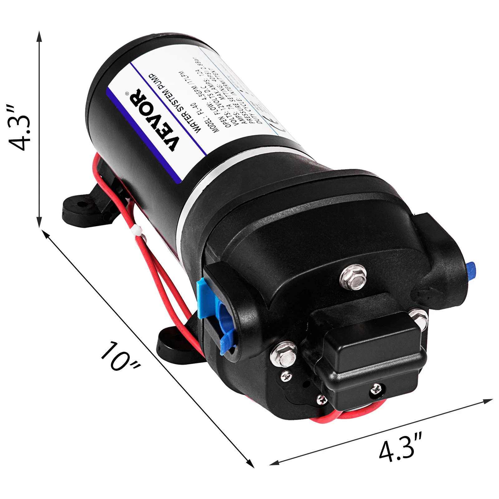 VEVOR 12V membranowa pompa wodna 10L/Min 17PSI 17L/Min 40PSI wysokociśnieniowa automatyczna samozasysająca pompa wspomagająca mgłę rabat