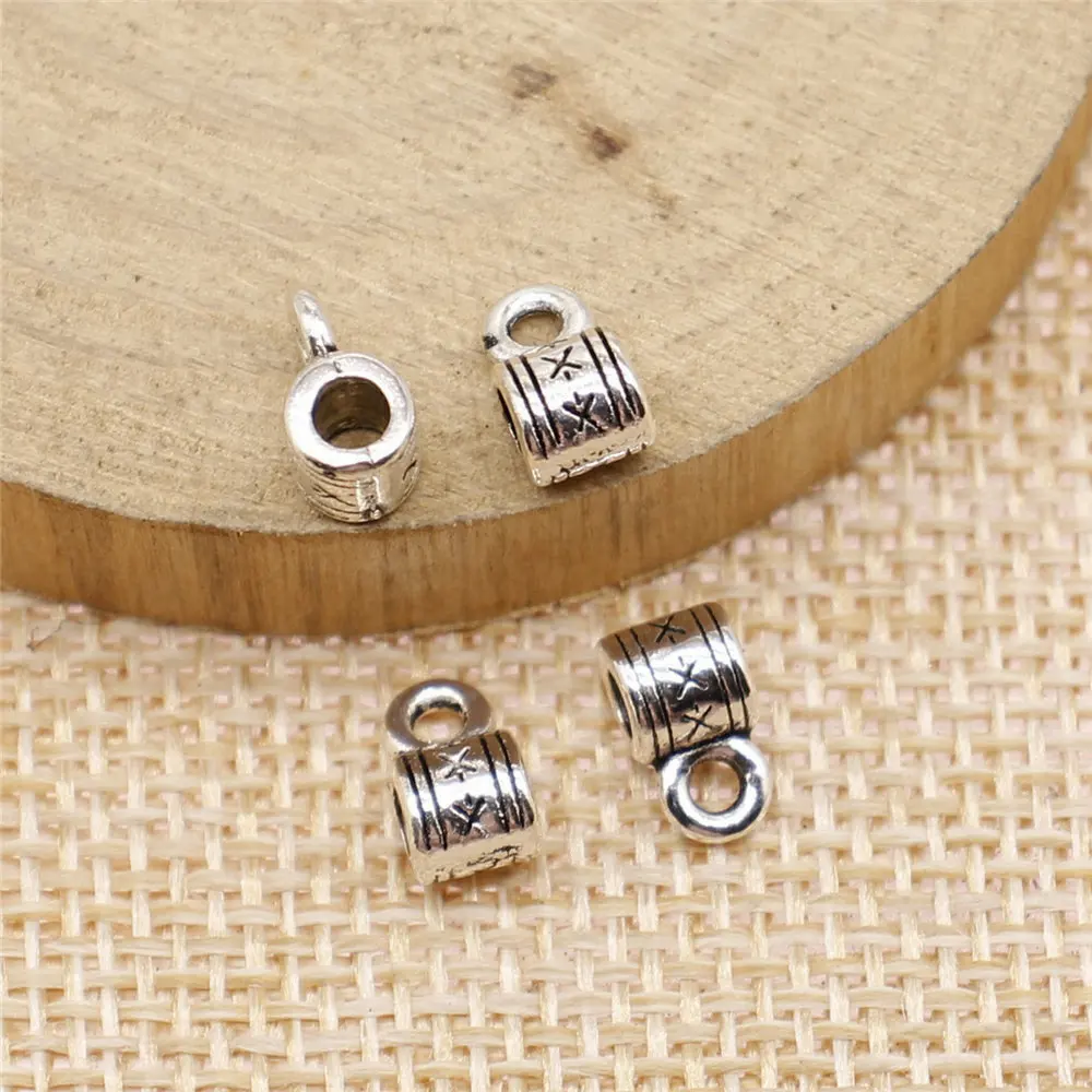 Materials Carved Pattern Tube Spacers Beads Big Hole Beads Jewelry Materials 8x5x5mm 20pcs