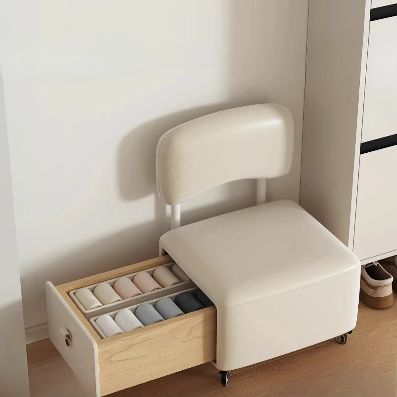 

Household pulley low stool storage stool living room children's back chair