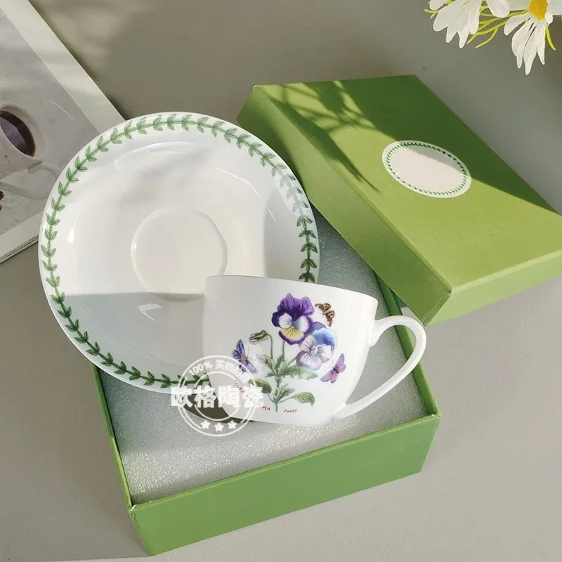 

Bone China Coffee Cup Saucer and Tea Cup Ideal for Afternoon Tea Daily Use and Home Decoration