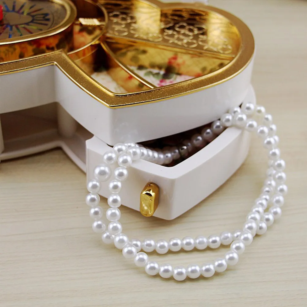 

Cute Dancing Girl Music Box Double Heart Shape Ballerina Storage Decoration For Bracelets Necklaces Desktop Home Decor Romantic
