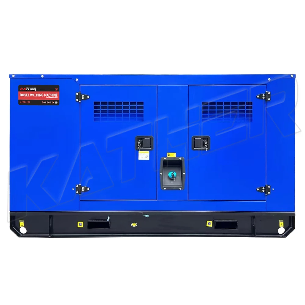 KATHER 30kva 50kva Silent Type Diesel Engine Driven Welding Machine Generator Soundproof 50/60hz Frequency With ATS