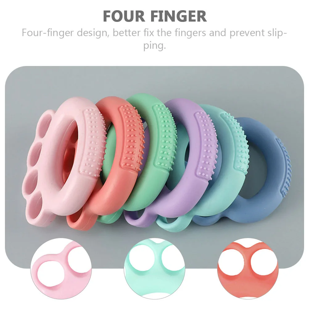 

3Pcs Finger Strength Trainer Hand Massager Grip Tpr Material Washable Practical Tool Rings Hand Strength Trainers