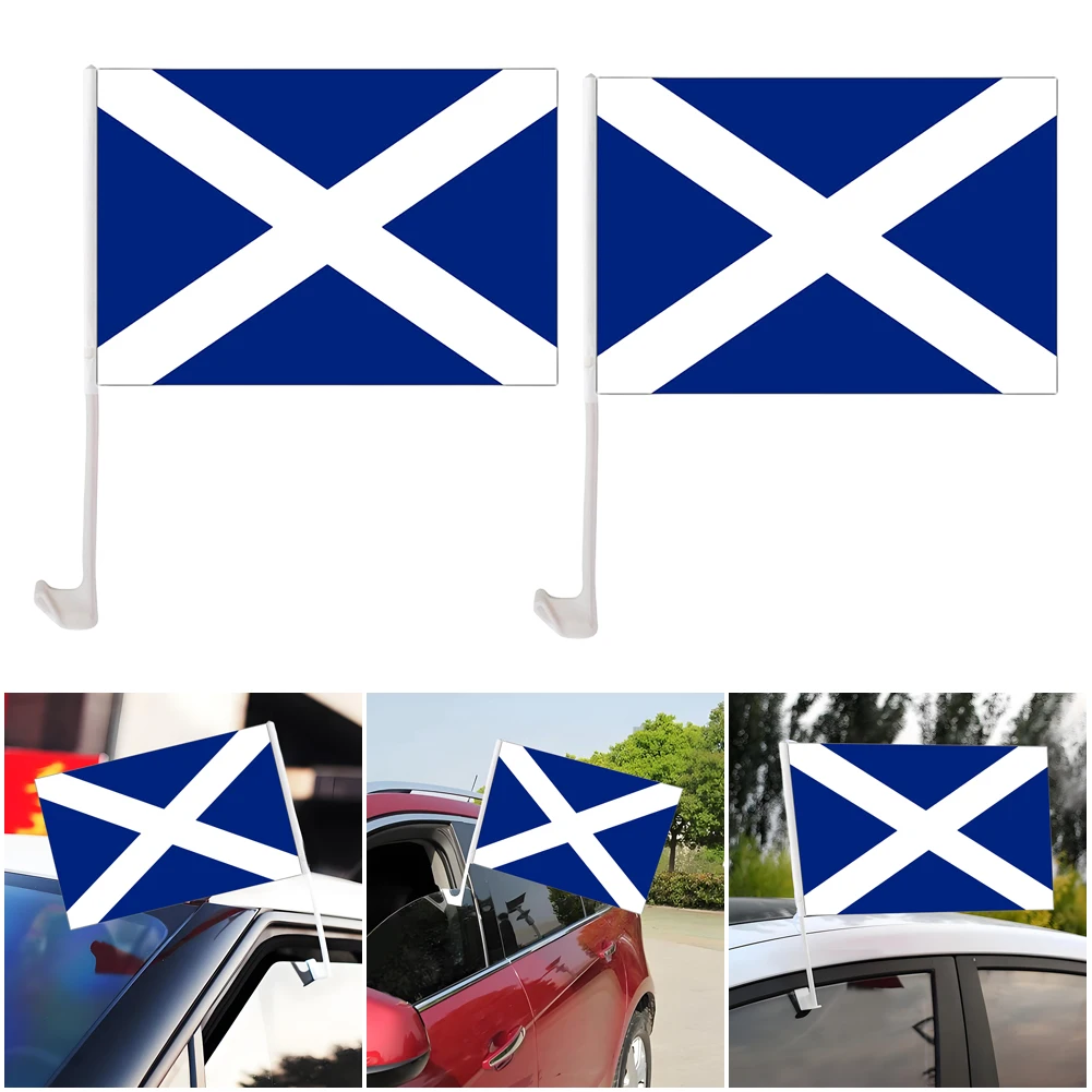 Scotland Car Flag Polyester Scottish Hand Held Flag 30x45cm Mini Scottish National Flag for Festival Car Decoration