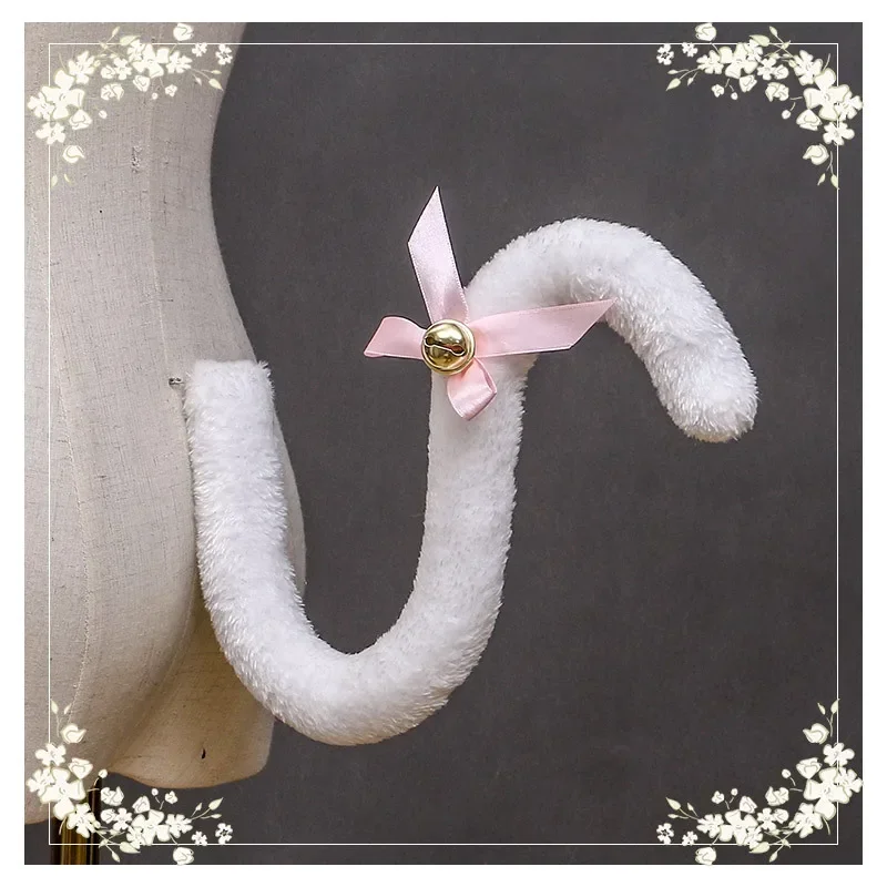 70 سنتيمتر/50 سنتيمتر الحيوان الثعلب القط الذيل Bowknot جرس خادمة فستان الحفلات الدعائم أنيمي تأثيري حلي عيد الميلاد هالوين