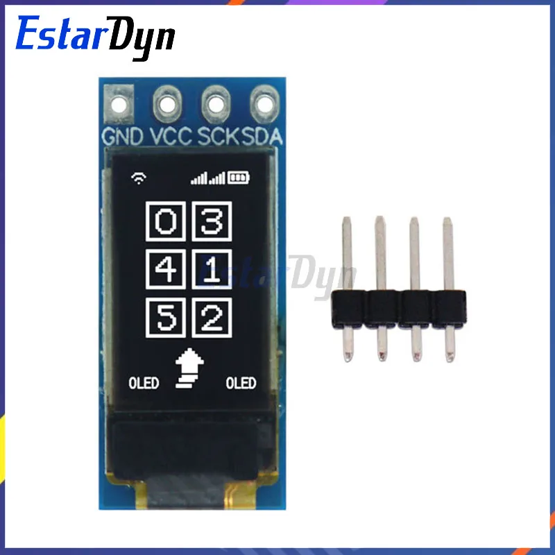 Estardyn Layar LCD OLED 0.5 Inci CH1115 Layar Kecil 48*88 Tampilan Modul Cahaya Putih Layar Vertikal IIC