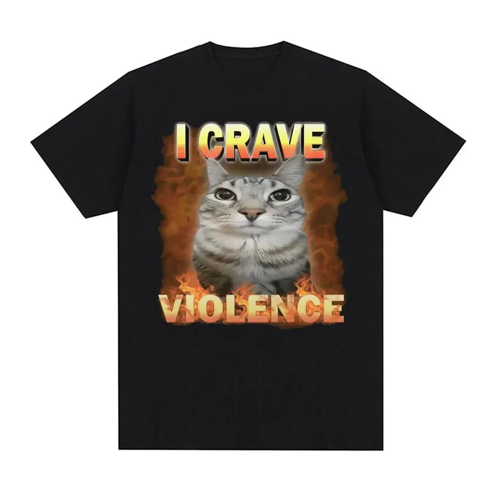 I Crave Violence Lustige Katze Ausdruck Pack T-shirt Frauen Harajuku Mode Niedlichen T-shirt T-shirt Tops Grafik T Shirts Vintage Y2K