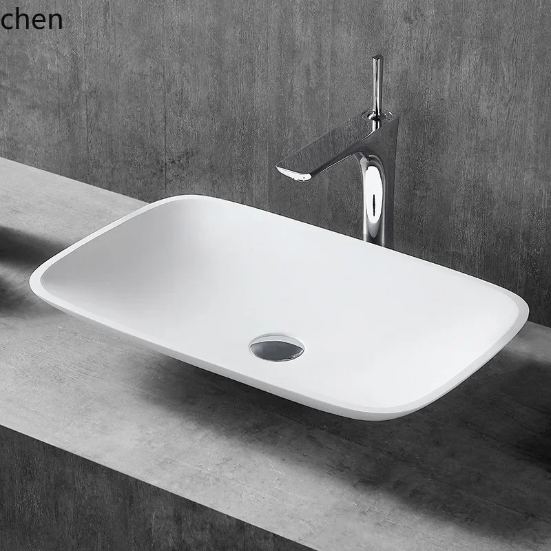 Y16- Modern Simple Light Luxury Washing Basin Household Matte Oval Bathroom Balcony Washstand Basin