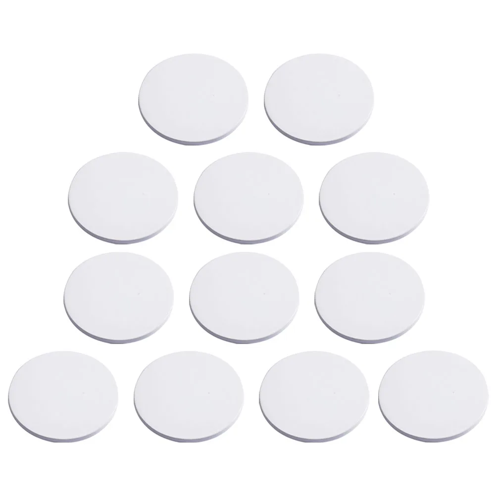 

12 Pcs Party Supplies Round White Heat Pad Simple Mat Insulation Cup Mats Car Coaster Non Mat Home Gadgets