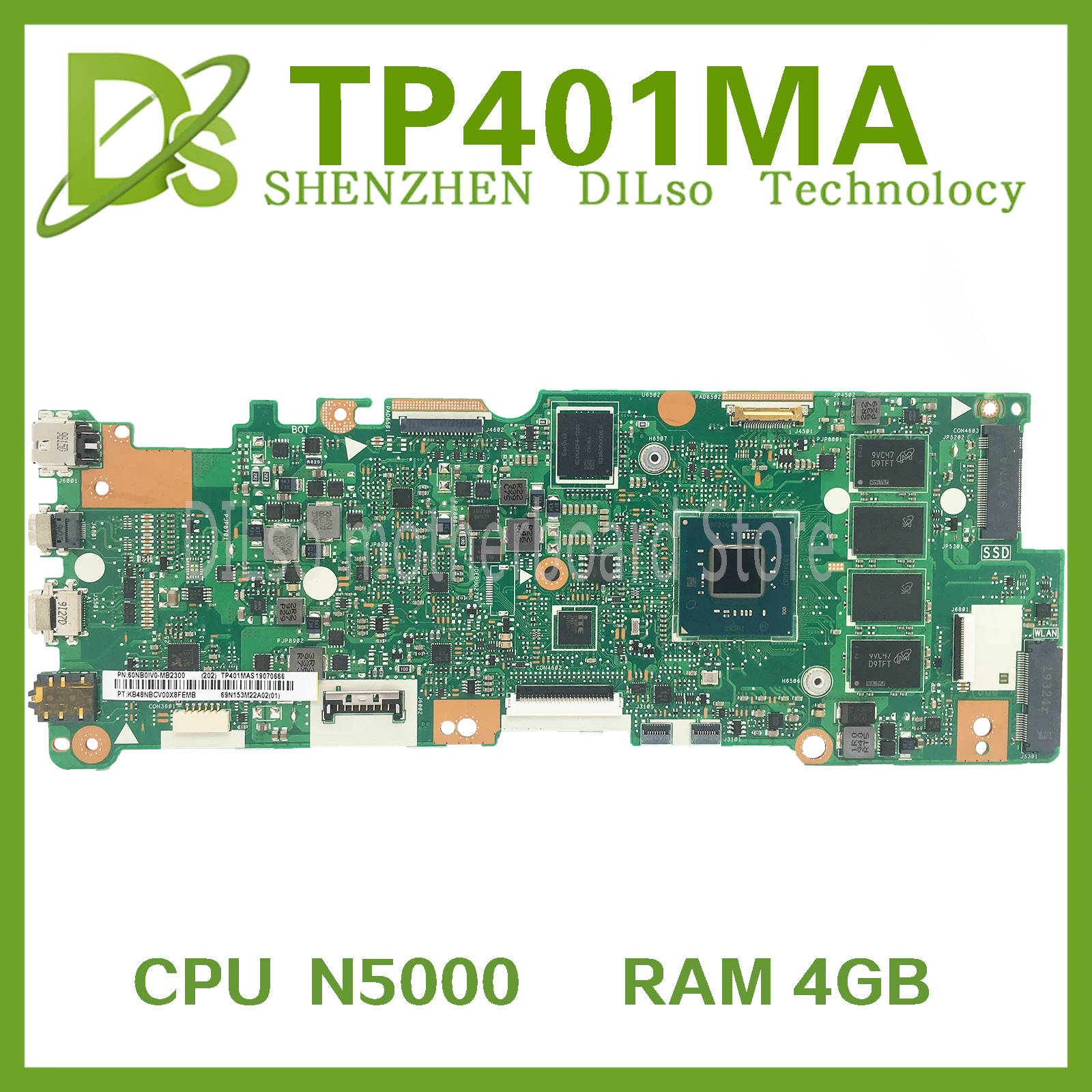 

KEFU TP401MA Motherboard TP401MA TP401MAR TP401MARB TP401M J401MA R406MA Laptop Mainboard CPU:N5000 SSD-128G RAM-4GB 100% Test