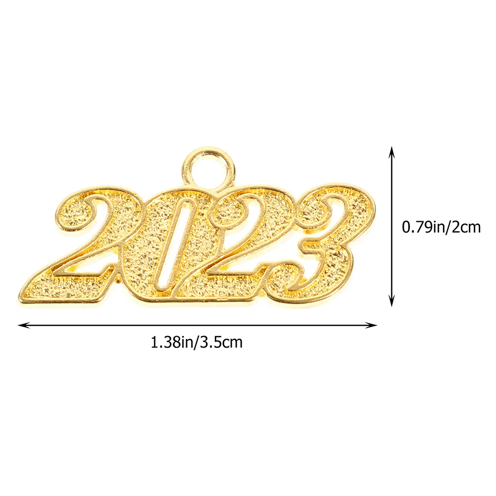 

10 Pcs Number Year Listed Charm Necklace Cute Alloy Keychain Decorative Pendant