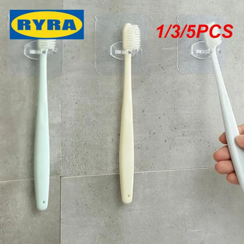 1/3/5/10/15PCS Toothbrush Stand Durable Multi-functional Bathroom Supplies Toothbrush Cover Wall-mounted Punch-free Razor Holder