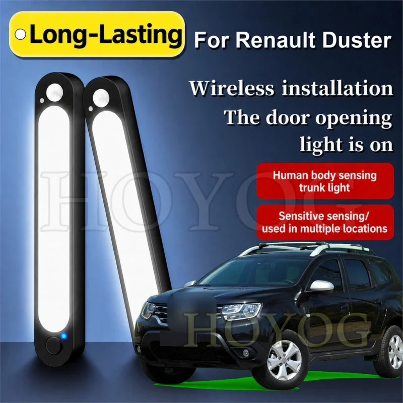For Renault Duster 2010-2026 Car Trunk Light LED Lamp Motion Sensor No Drilling Wireless Boot Cargo Light Compact SUV Interior