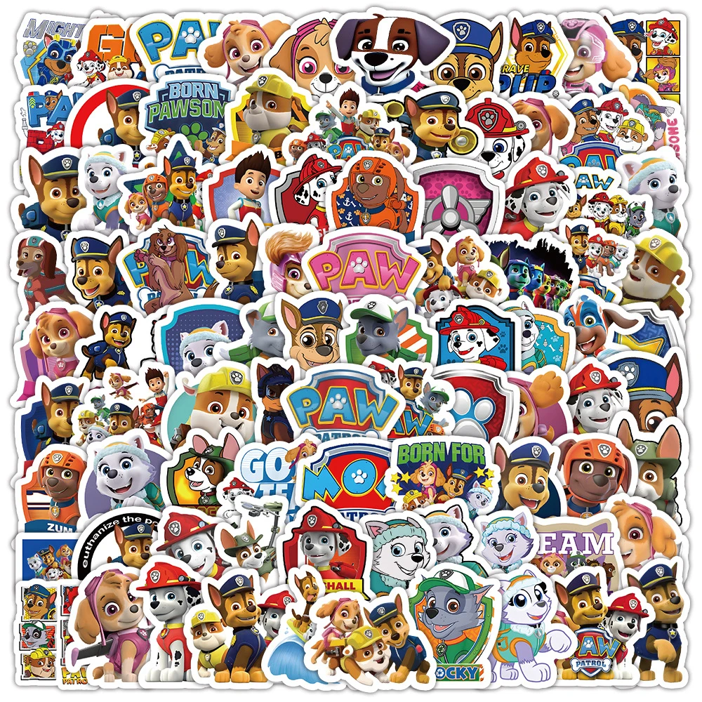 

10/30/50/100pcs Cool Cute PAW Patrol Anime Stickers Cartoon Decals Skateboard Laptop Car Funny Classics Toy Sticker for Kid Gift