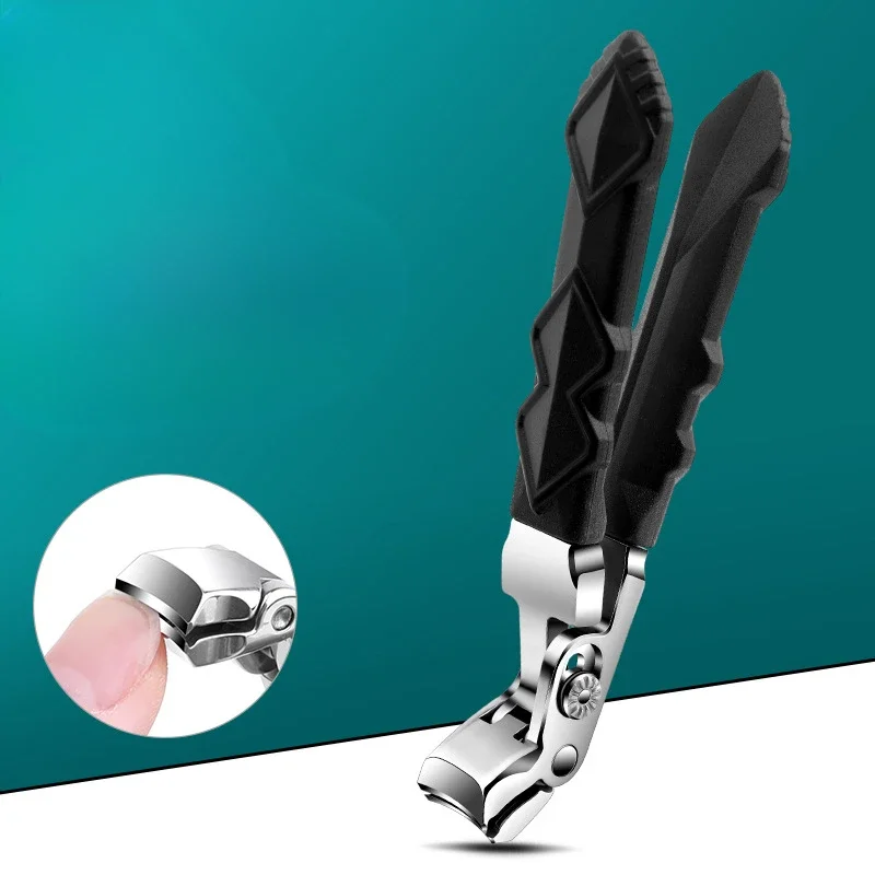 Easy Clip Nail Clipper Nail Cutters Nail Trimmer Thick Nails for The Elderly Individual Household Black Long Handle Nail Clipper