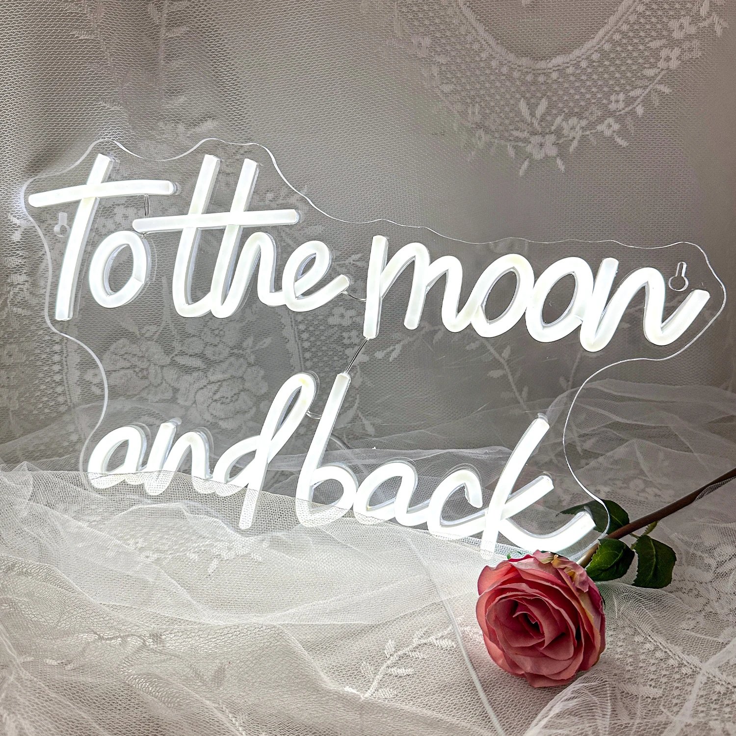 To The Moon And Back Neon Sign Birthday Party Bar Club Hoter Home Led Neon Lights Kid's Bedroom Art Wall Decor Light Up Lamps