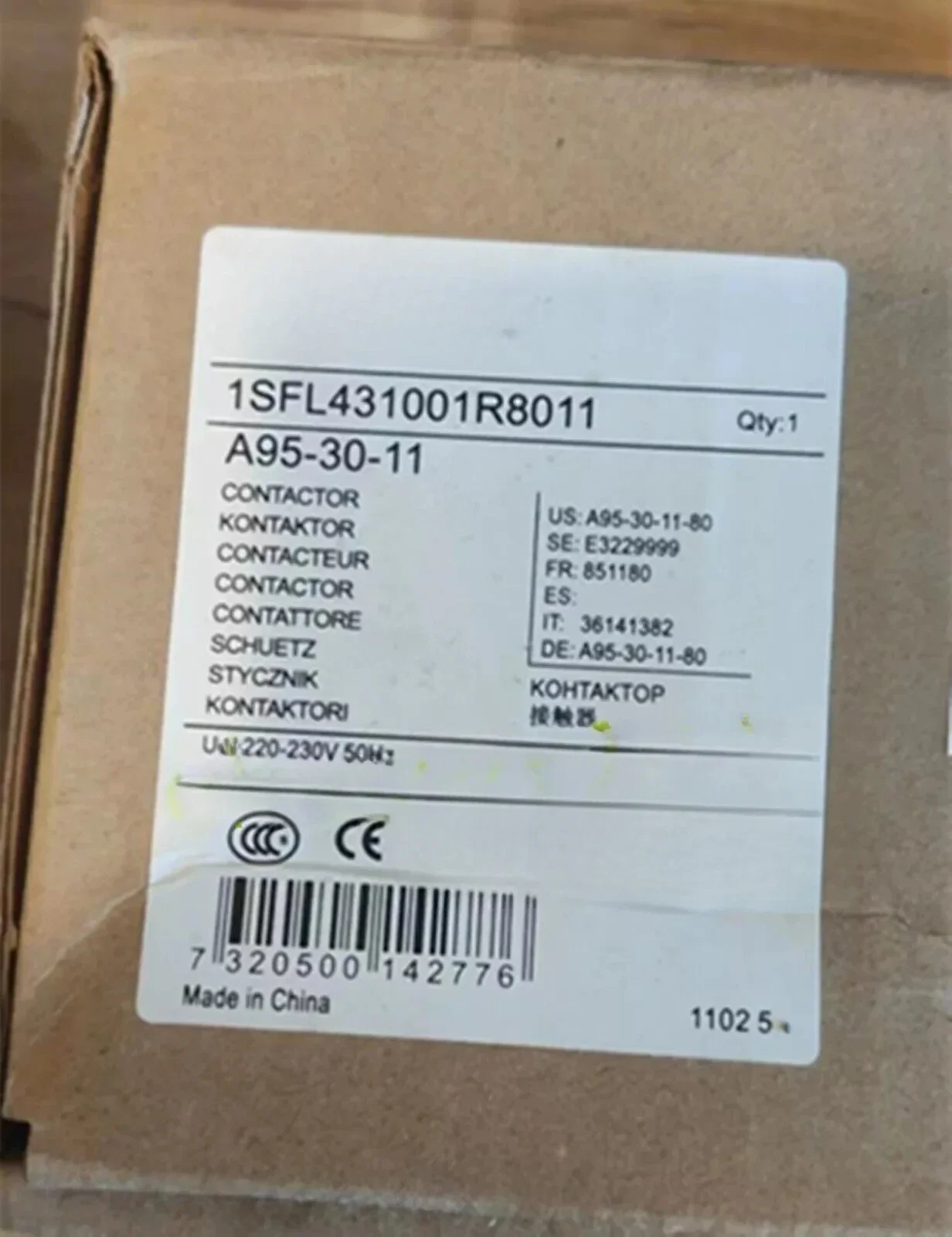 New Genuine  AC Contactor A95-30-11 110-120V 60Hz Simple Operation