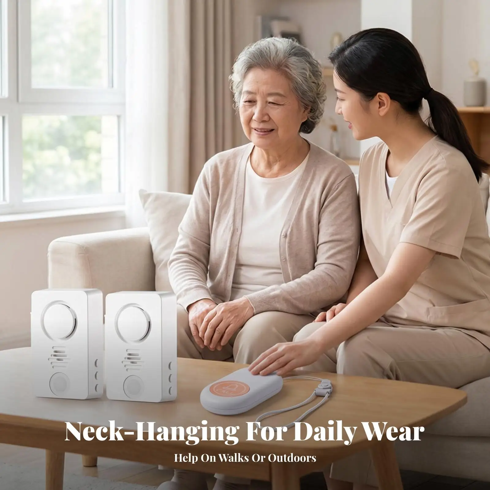 No Internet Wireless Caregiver Pager Wireless Call Bell Ribbed Front