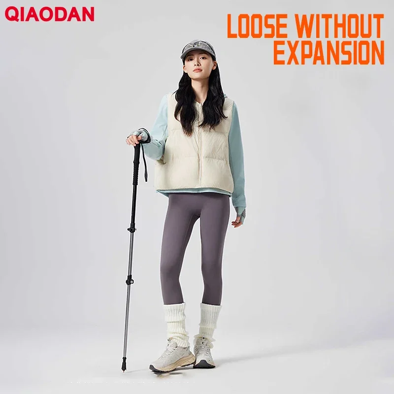 

Женский пуховый жилет QIAODAN без рукавов, водоотталкивающий, для походов, антистатический, теплый, QXLKD2254043