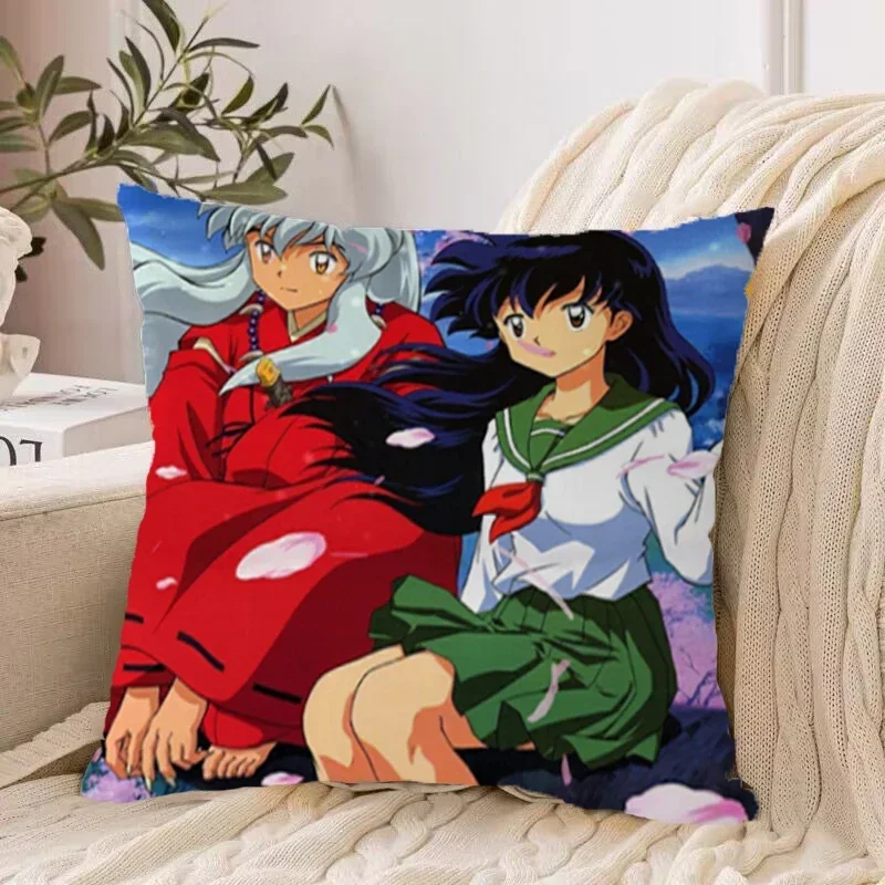 Chair Cushion Cover 45*45 Inuyasha Lounge Chairs Pillow Covers Decorative Cushions for Bed Fall Decoration Hugs Pillowcase 40*40