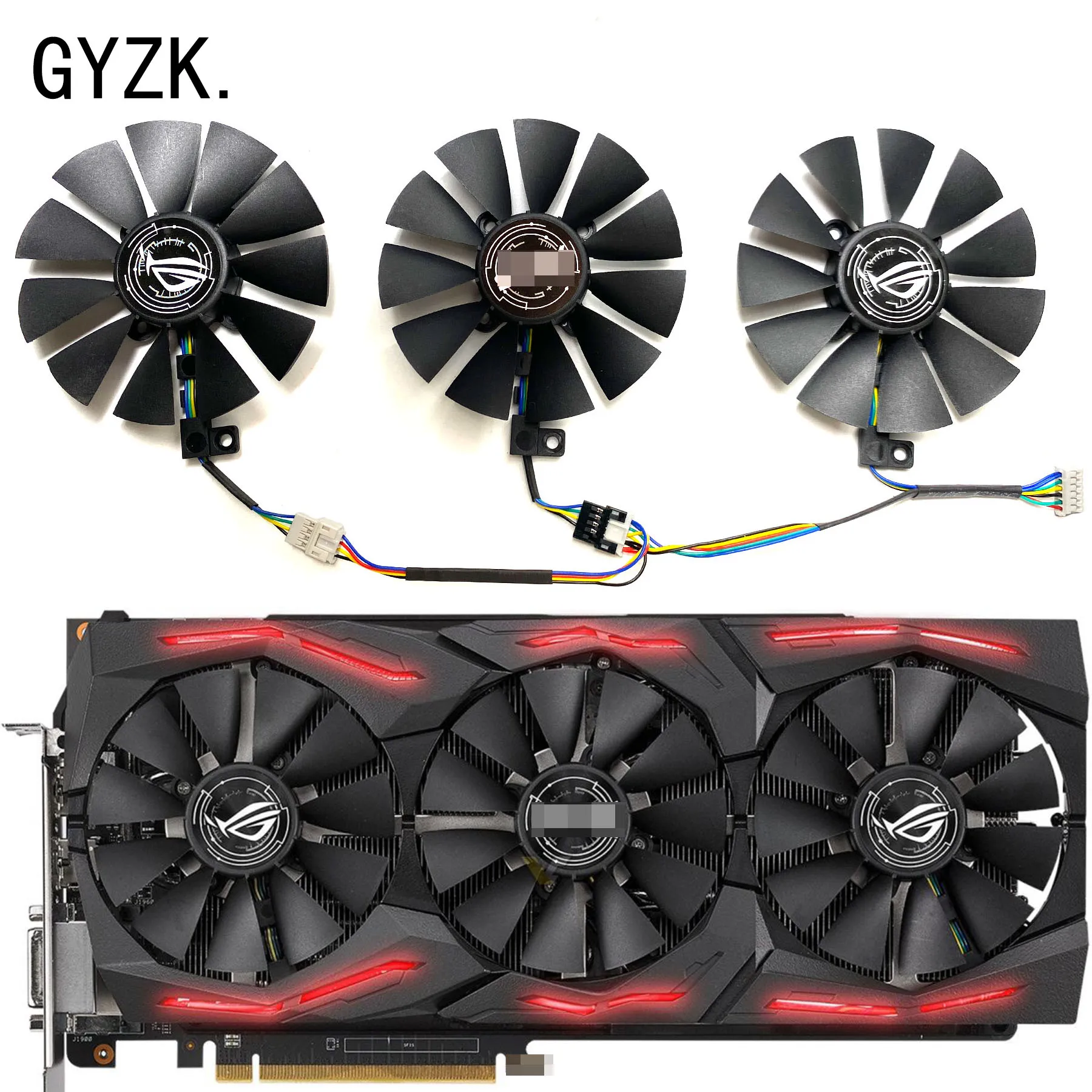 

For ASUS GeForce ASUS Radeon R9 390 RX Vega 56 Vega64 ROG STRIX GAMING Graphics Card Replacement Fan PLD09210S12HH PLD09210S12M