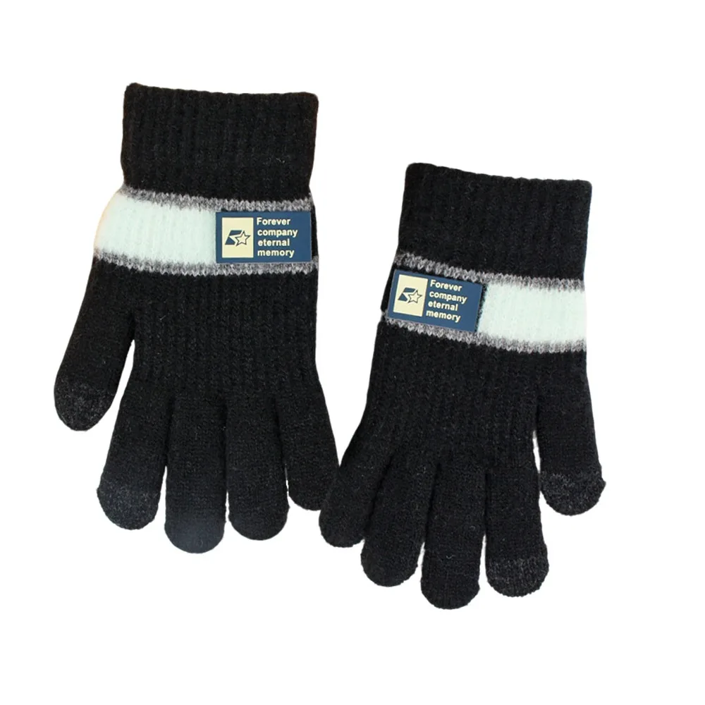 

7-11Years Old Cute Warm Kids Winter Gloves Windproof Coldproof Baby Gloves Candy Color Touchscreen Knitted Gloves Outdoor
