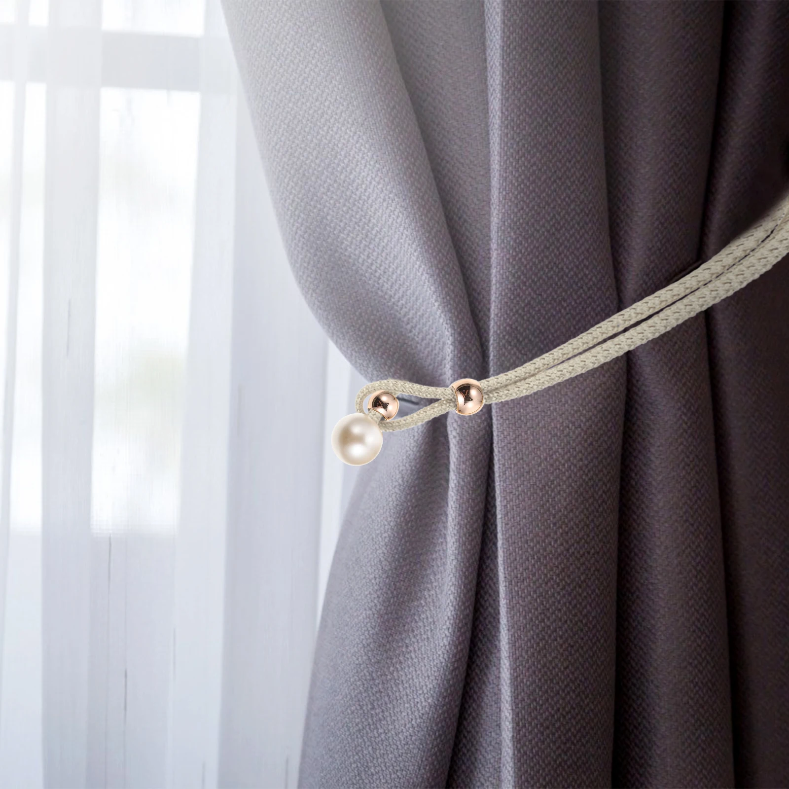 2 قطعة رباط للستائر اللؤلؤي قابل للتعديل الأشرطة الزخرفية للمنزل فندق نافذة الباب ستارة تثبيت أبازيم مجموعة #4