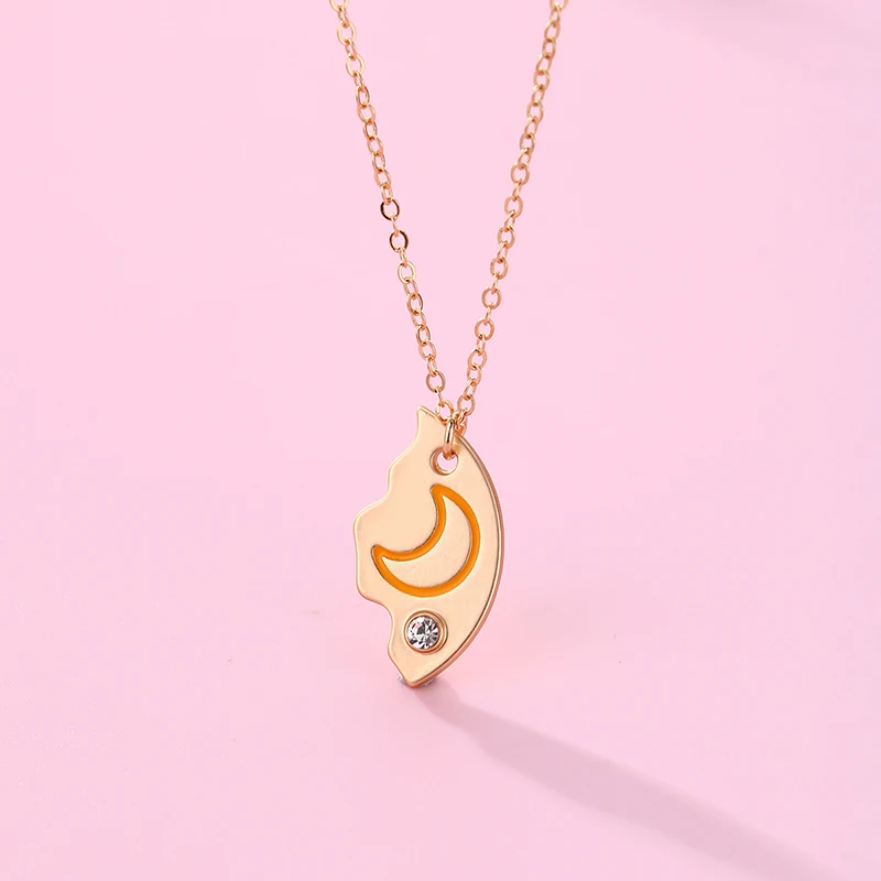 3 Piece Set Sun Moon Star Pendant Necklace Best Friend Bff Friendship Couple Necklace Clavicle Chain Fashion Jewelry Party Gifts