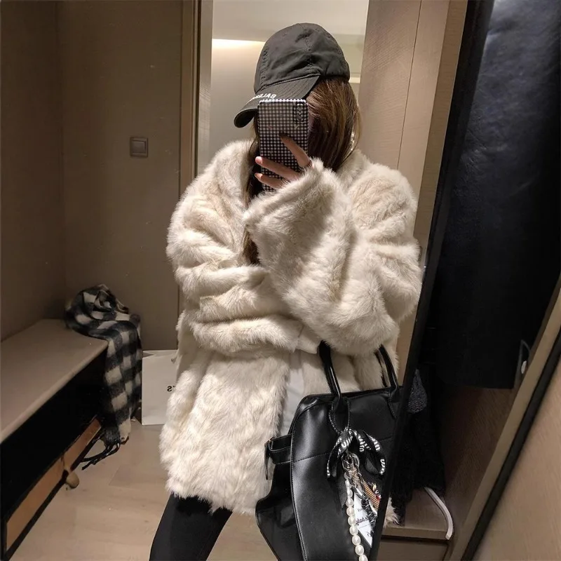 Women's Models Autumn Winter Tops Coat Faux Fur Luxury Eco Thickened Warm Personalized Retro Simple Comfortable Loose Leisure