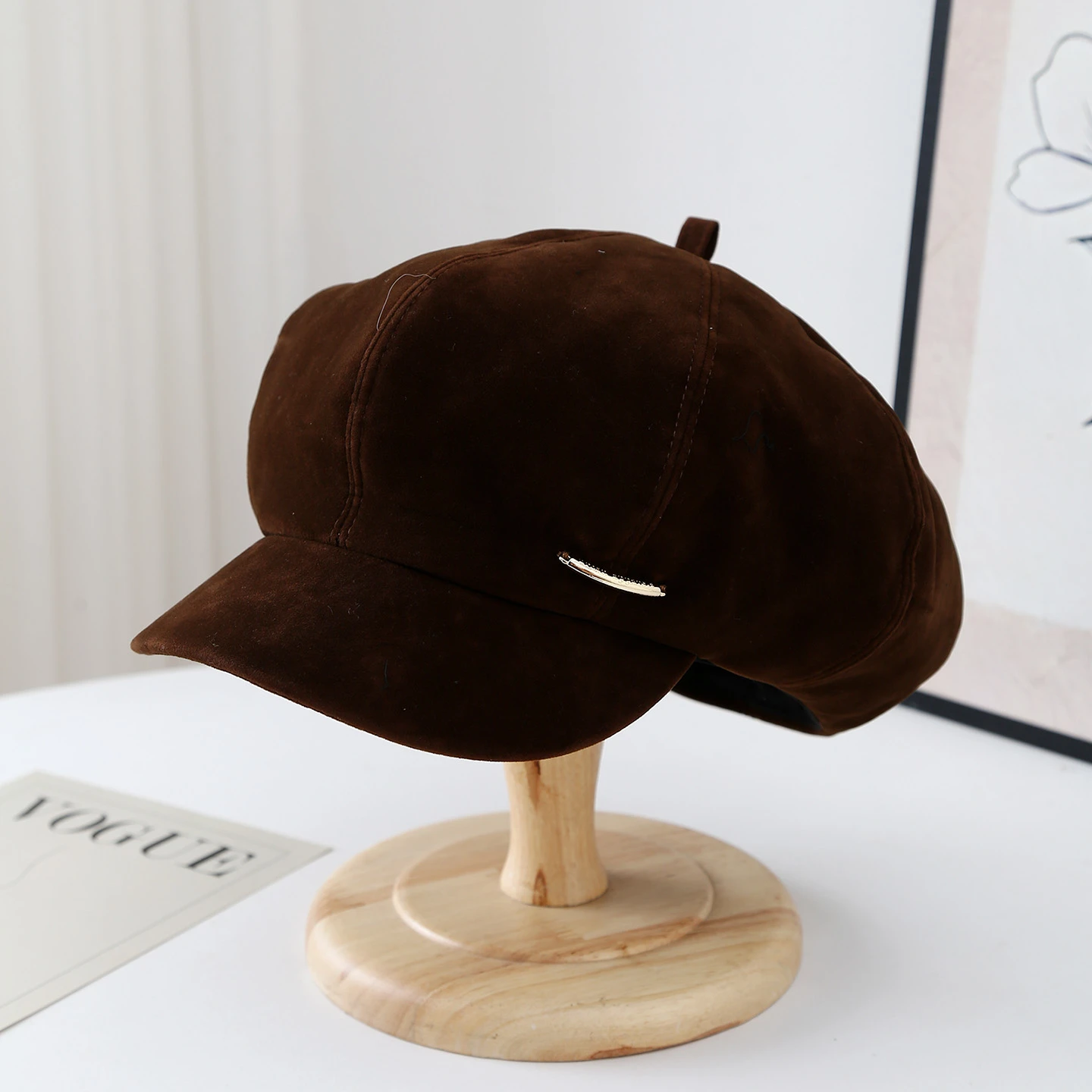 قبعة موزع الصحف قبعة الشتاء للنساء | قبعة سميكة مثمنة ومقاومة للبرودة على شكل رسام إكسسوارات عصرية #4