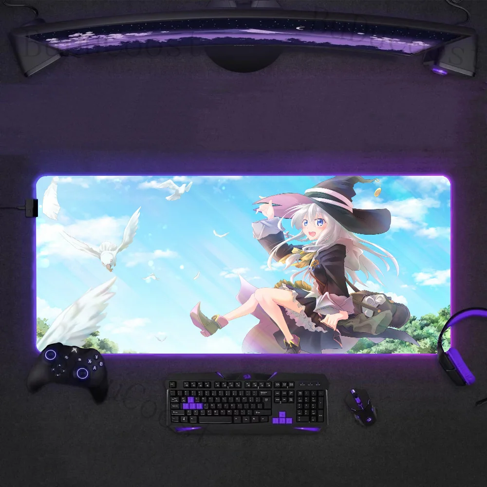 

Best Sellers Desktop games Majo no Tabitabi HD printing mat RGB Mouse Pad XXL Backlight LED Table mat game accessories Mouse Pad