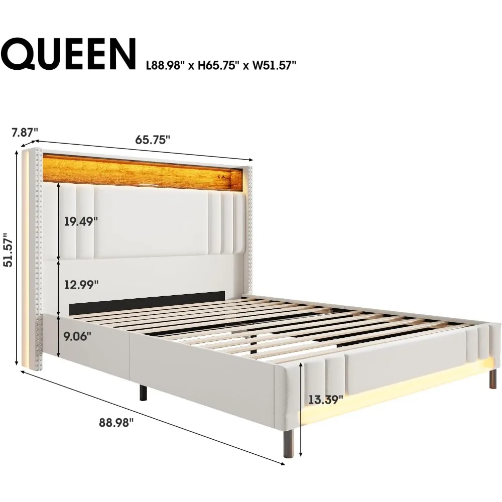 LED Bed Frame with 51.6