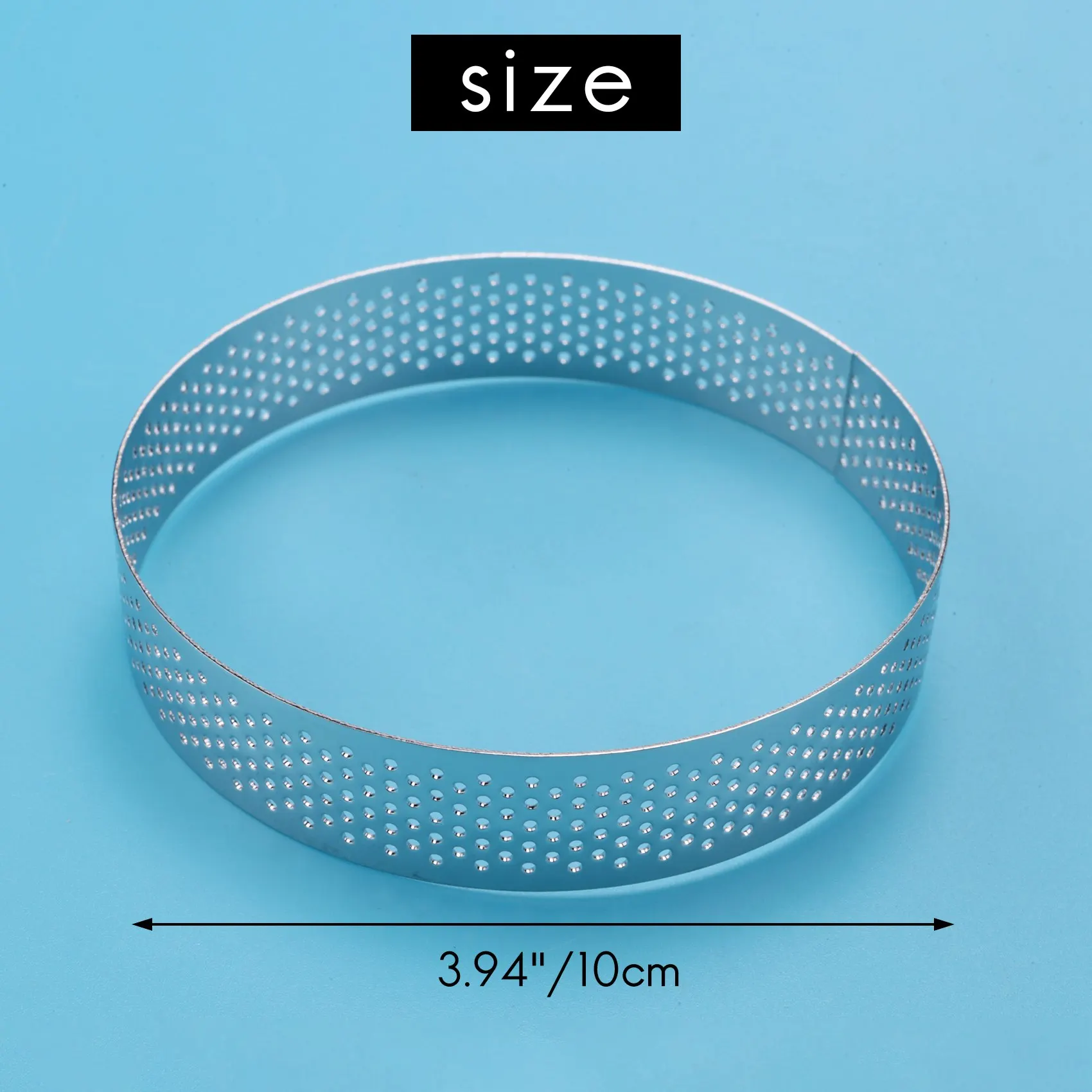 6 Pcs Mini Tart Ring Stainless Steel Tartlet Mold Circle Cutter Pie Ring Heat-Resistant Perforated Cake Mousse Molds