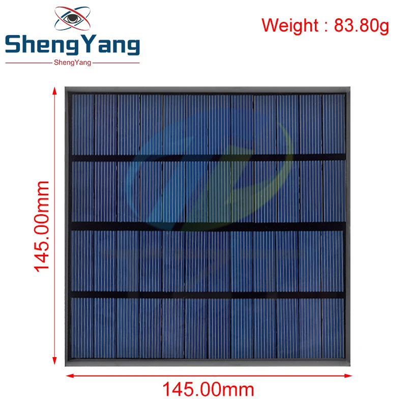 TZT 12V 250mA 3W Solar Panel Polycrystalline 145*145MM Mini Sunpower Solar System DIY for Battery Cell Phone Charger