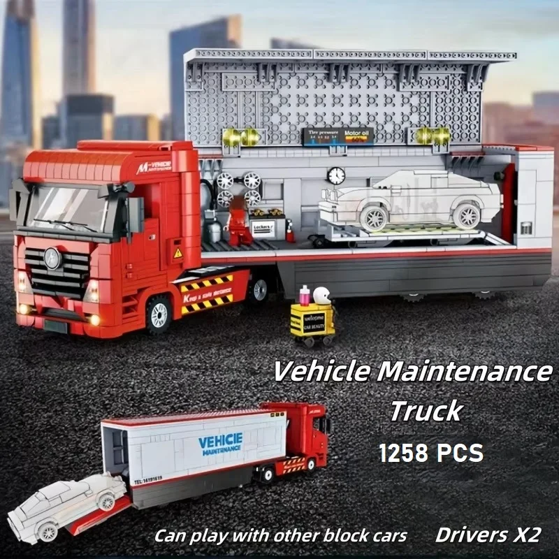 

1258pcs Engineering Series Construction Toy Assemble Your Own Repair Car Model Educational Plaything for Boys Ideal kids Gift