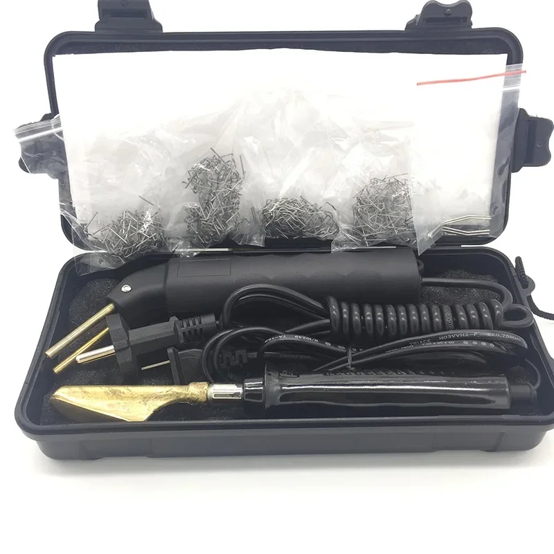 

Car Bumper Repair Kit Hot Stapler Plastic Repair Plastic Kit Welding Machine+200pcs Stapler+Smoothing Iron