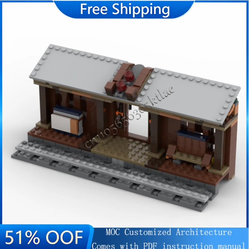 

238 PCS MOC Classic Railway Station Building Blocks Model Children Educational Assembly Boys Girls Toys Birthday Creative Gifts