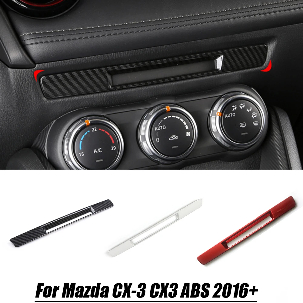 

For Mazda CX-3 2015 2016 2017 2018 Interior ABS Carbon red matte Middle Console Air Vent Frame Car Styling Cover Accessories