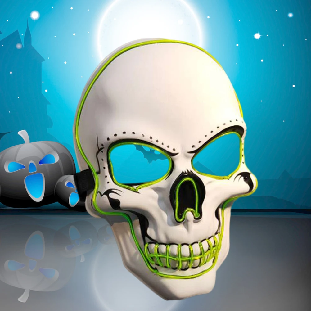

LED Glowing Mask for Halloween Scary Costumes Kids Funny Masks Skull Luminous Face Cover Ghost Head Masquerade Accessories
