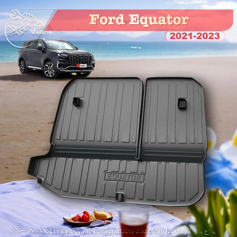 

For Ford Equator 2021-2023 Custom Fit Car Trunk Mat All Season Black Cargo Mat 3D Shaped Laser Measured Trunk Liners