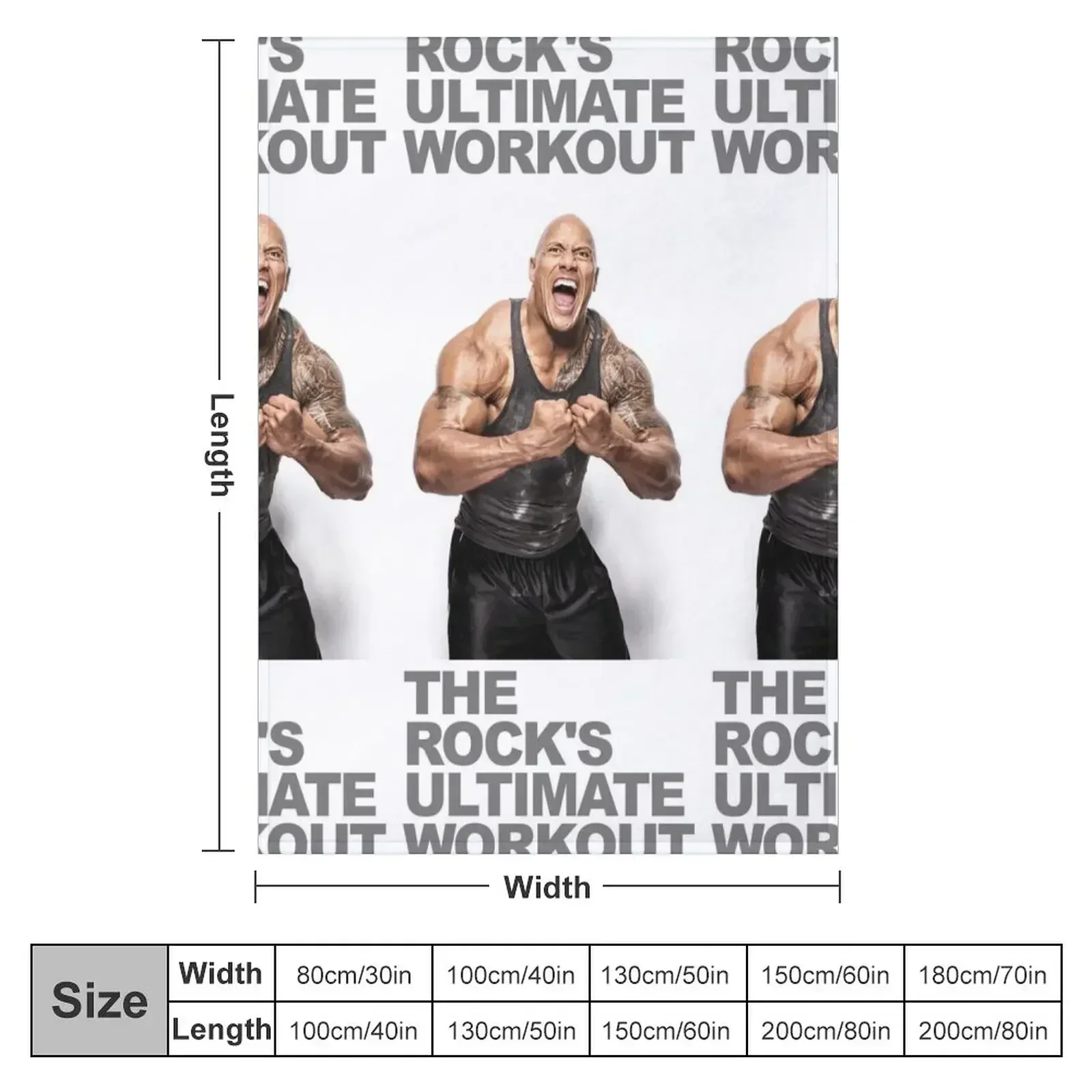 the rock ultimate workout Throw Blanket couch cozy soft plush fuzzy picnic outdoor blanket