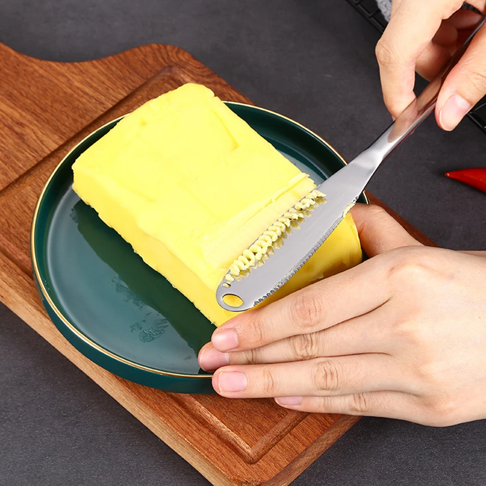 2025 New 3 in 1 Stainless Steel Butter Knife Cheese Dessert Jam Spreaders Cream Scraper Bread Splitter Butter Spreader