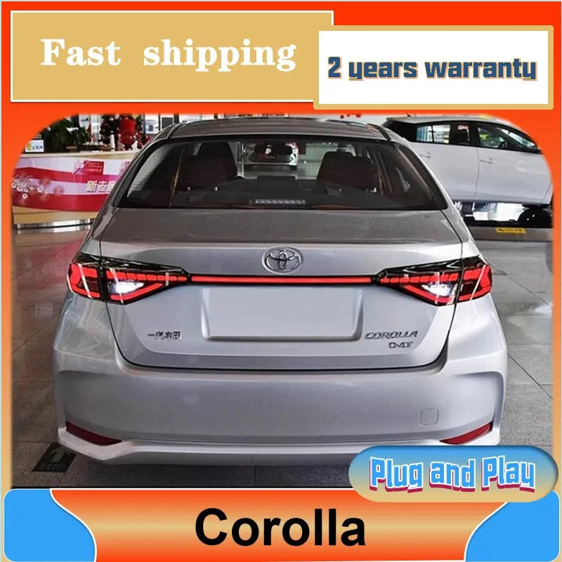 Car Styling for Toyota Corolla Tailights 2019-2022 Allion Tail Lights Rear DRL Fog Brake Turn Signal Reversing