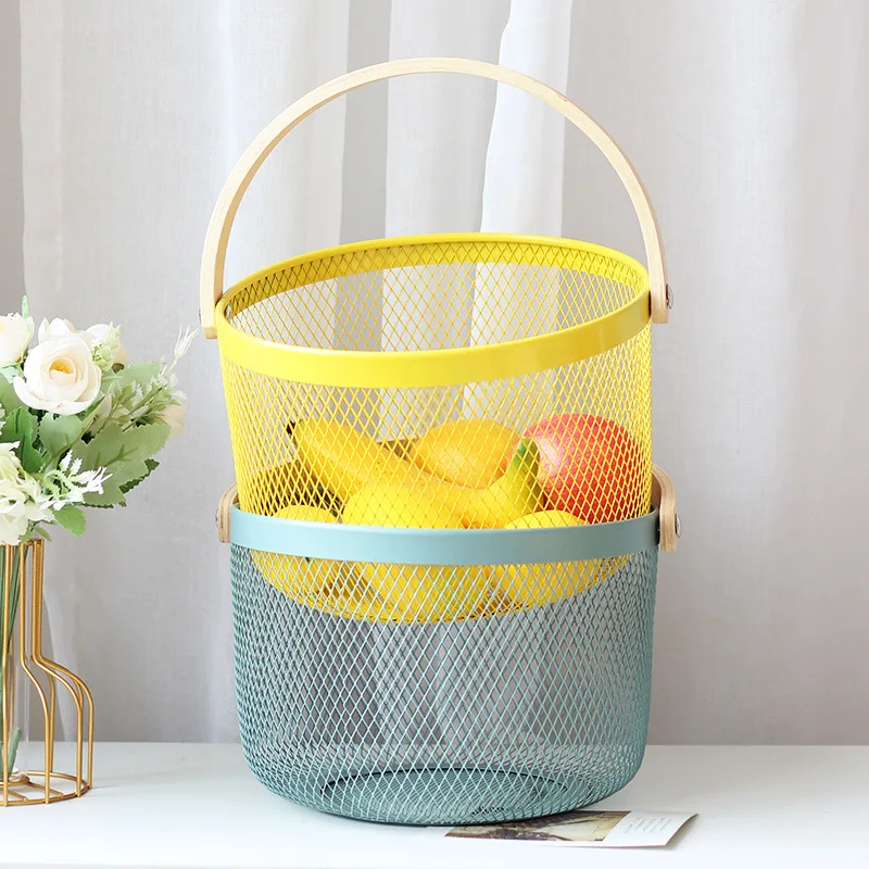 Scandinavian Iron INS Storage Basket Desktop Screen Storage Basket Portable Picnic Fruit & Vegetable Home Miscellaneous Storage